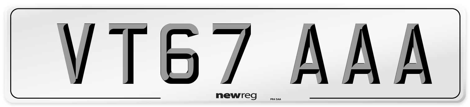 VT67 AAA Number Plate from New Reg